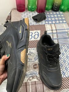 Black running shoes