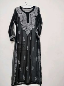 Elegant Black Chikankari Kurta