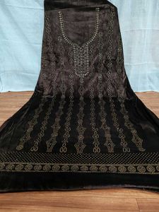 Unstitched Velvet Suit Siroski Work