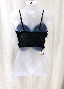 I. Black Lace-Up Crop Top
