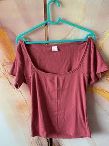 Ribbed Cropped Top - Rose Pink