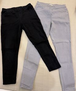 combo of 2 jeggings black and grey