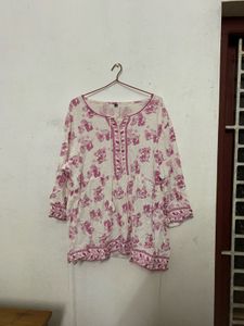 Pink Floral Kurti