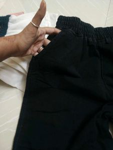 Black Elastic Waist Pants
