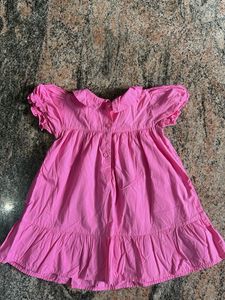 Cute Pink Puff Sleeve Dress