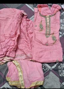 Peach Embroidered Salwar Suit