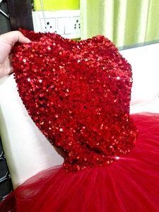 Red Sequin Party Dress