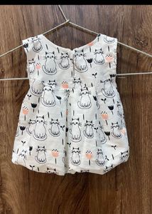 Cute Cat Print Baby Top