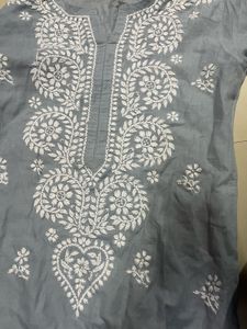 Grey Chikankari Kurta