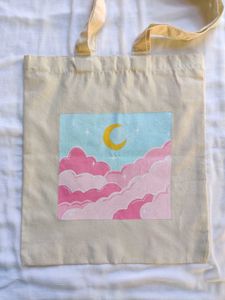 Cute Moon &amp; Clouds Tote Bag🌜💖✨