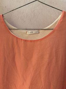Flowy Orange &amp; Cream Layered Top
