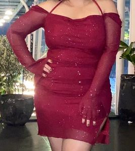 Maroon Glitter Dress