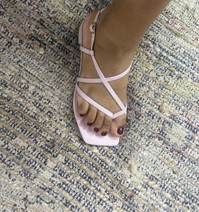 Lavender Strappy Square Toe Sandals