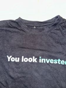 Black "You look invested." T-Shirt
