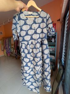 Blue Tree Print Kurta