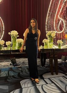 Elegant Navy Blue  Velvet Maxi Dress
