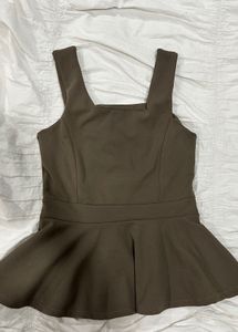 brown backless babydoll top