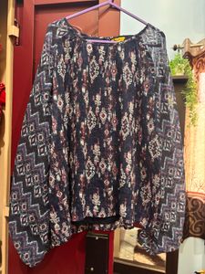 Boho Print Long Sleeve Top