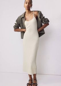 H&M Cream Midi Slip Dress