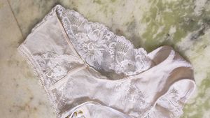 Lace Up Briefs with Floral Detail