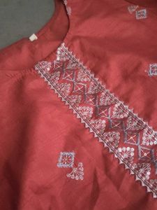 Stylish Coral Kurti with Embroidery