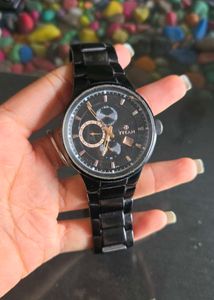 Titan Black Metal Watch