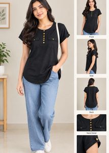 Chic Black Button-Up Top