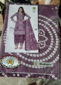 Purple Bandhani Print dupatta set