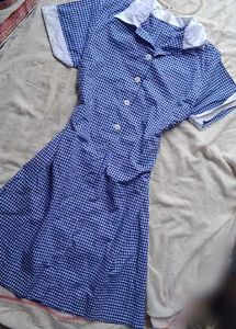 🧊Elodie Royal Blue Gingham Shirt Dress