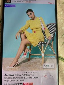 Yellow Cutout Mini Dress