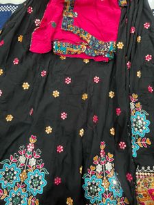 Black Lehenga Choli Set with Yellow Blouse🎊🌺