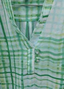 Chic Green Plaid Tunic Top