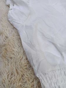 Chic White V-Neck Ring Detail Top