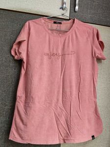 Cute Pink "enjoy" Graphic T-Shirt