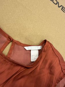 rust copper colour satin H&amp;M top