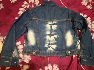 Stylish vintage Blue crop Denim Jacket