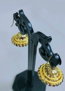 Yellow Jhumka Earrings