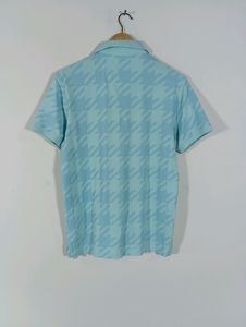 Cyan Printed Casual T-shirt (Men)