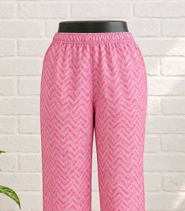 Pink Chevron Print Palazzo Pants