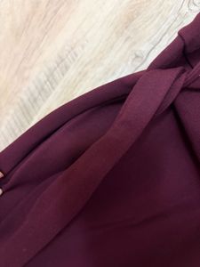 Elegant Burgundy Ruffle Jumpsuit