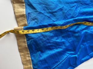 Blue Ethnic Gown with Printed Bodice