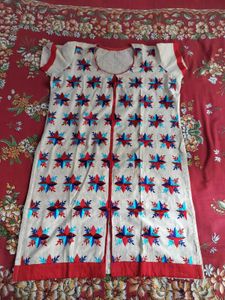 Embroidered Katha Stitch Pure cotton kurta♥️💙