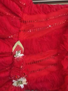 Red Ruffled Party Dress for toddler girl