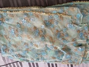 Beautiful Teal Embroidered Suit Set