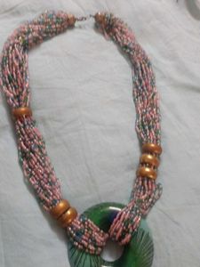 Unique Beaded Necklace with Pendant