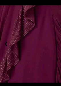 Ruffled ready to wear purple Saree
