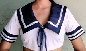 Cute Sailor Collar Crop Top