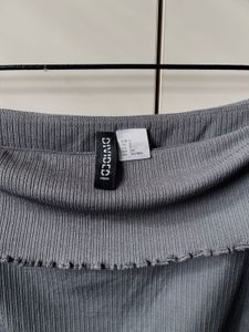 Off-Shoulder Grey Top