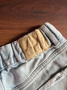 Zara Distressed Denim Shorts with Crochet Patches