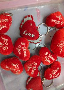 Red Heart "I Love You" Keychains